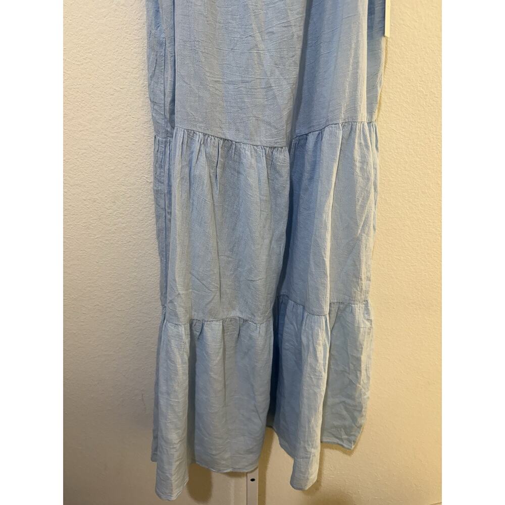 HONORINE Elodie Long Cotton-gauze Midi Dress size M In Spa Blue - Picture 7 of 14